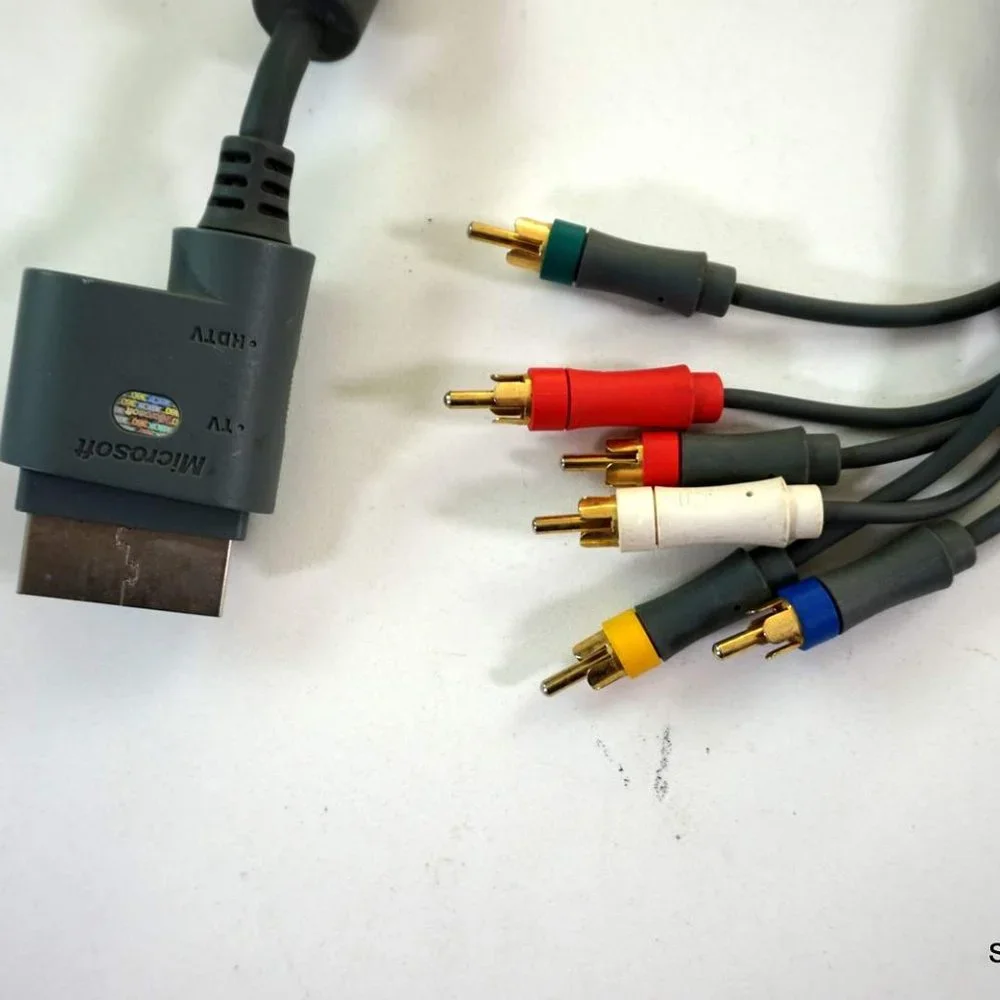 Genuine Microsoft Xbox 360 Composite AV Cable Cord X821376-001 - OEM TESTED